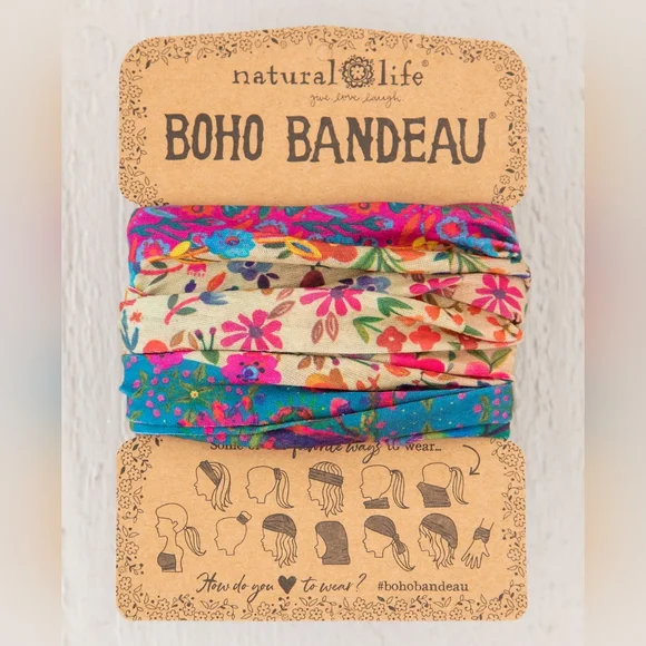 NATURAL LIFE Vibrant Floral Strapless Crop Top/headband - Picture 4 of 5